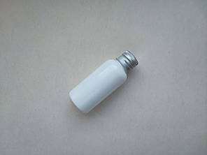 30 мл Круглий ПП поліпропілен флакон білий з металевою алюмінієвою сріблястою кришкою гвинтовою, фото 1