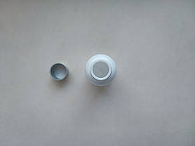 30 мл Круглий ПП поліпропілен флакон білий з металевою алюмінієвою сріблястою кришкою гвинтовою, фото 3