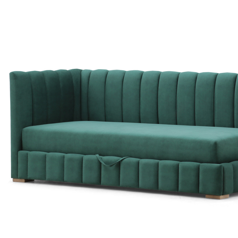 Дитяче кутове ліжко диван з бортиками Ріо 1 м'яке односпальне для дітей підлітків дорослих з нішою для речей 80х190 з матрацом