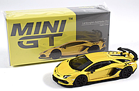 Коллекционная модель авто 1/64 Lamborghini Aventador SVJ Coupe Giallo Orion MiniGT