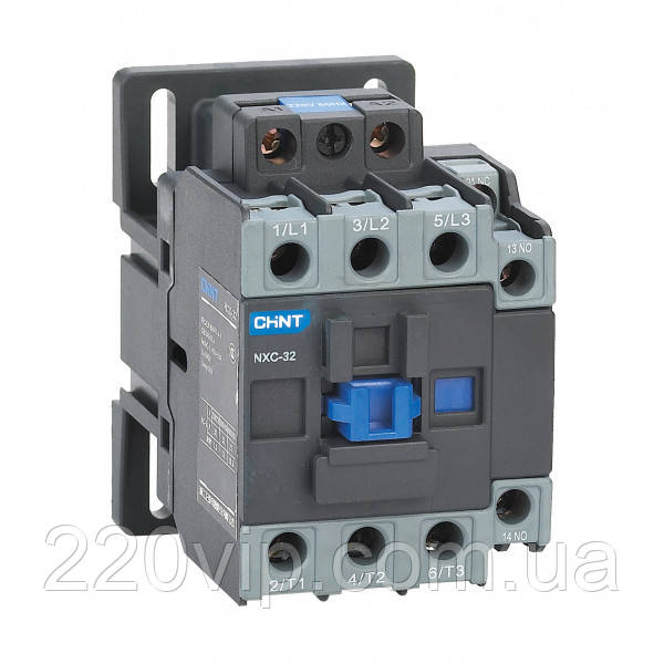 Контактор CHINT NXC-32 230V 50/60Hz 1NO+1NC, 938287 однофазний магнітний пускач, пушкорегулювальний, фото 1