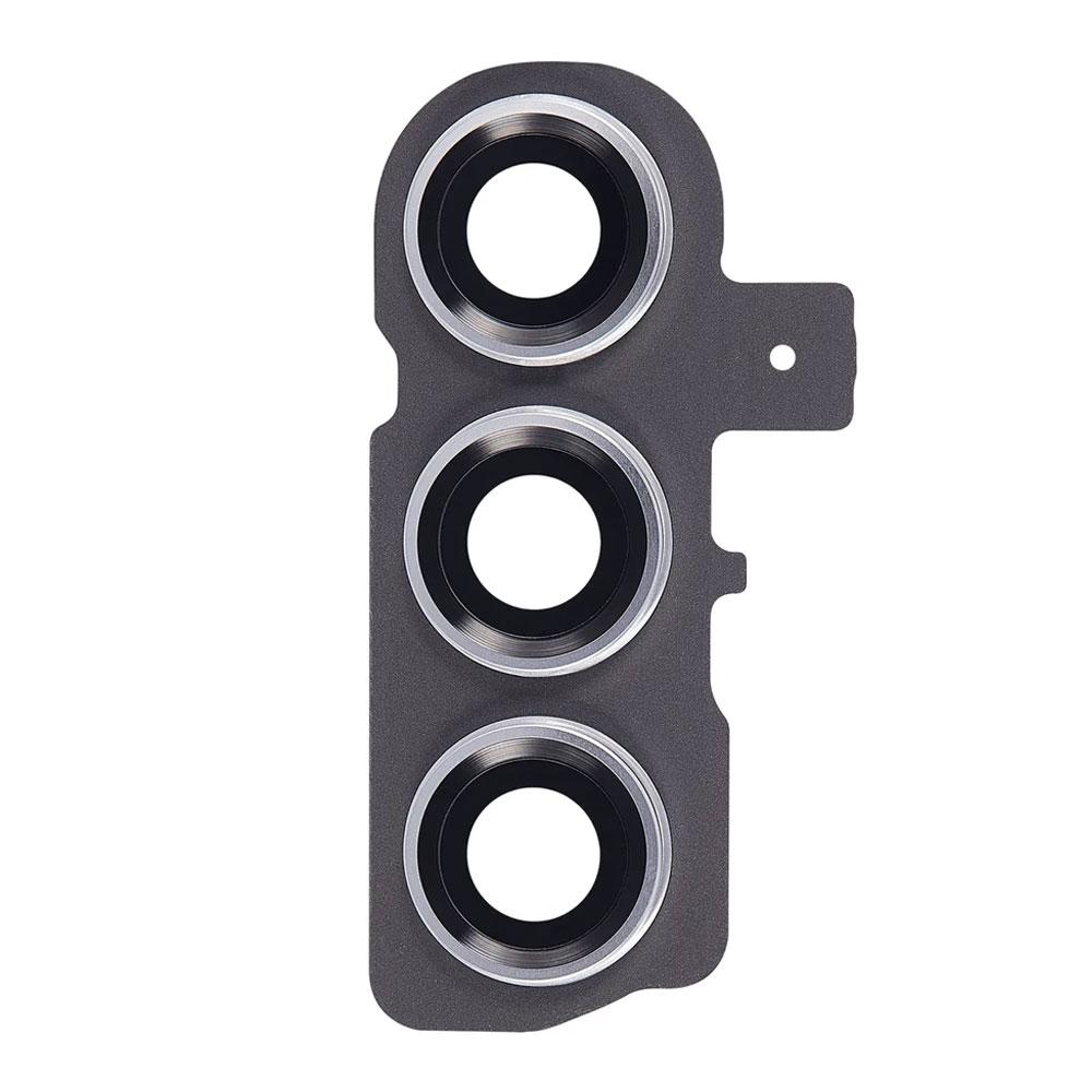 Скло камери для Samsung S911 Galaxy S23 в рамці (Silver) (Original)