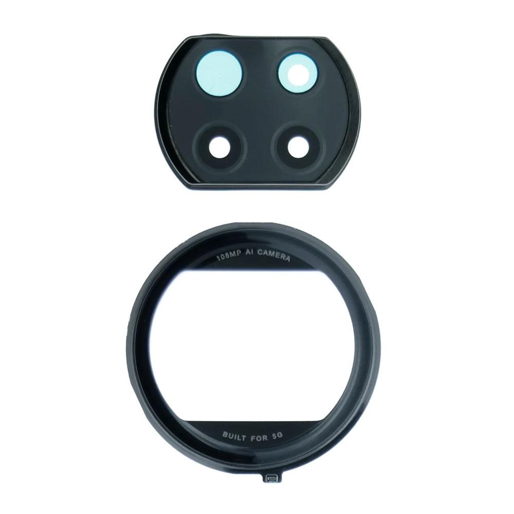 Скло камери для Xiaomi Mi 10T Lite в рамці (Black) (Original)