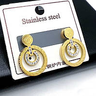 Серьги Версаче из медицинского золота Stainless Steel, Xuping позолоченные