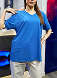 Жіноча оверсайз футболка однотонна базова футболка модна стильна, футболки жіночі вільного крою, фото 6