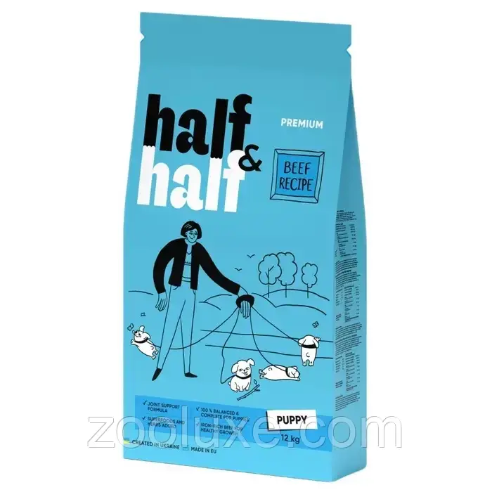 Half&Half Puppy Beef 2 кг / Халф енд Халф Паппі Яловичина сухий корм для цуценят Half&Half