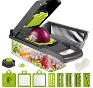 Ручний мультислайсер 14в1 Kitchen Ideas Veggie Slicer HA-347 багатофункціональна овочерізка з контейнером