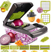 Ручний мультислайсер 14в1 Kitchen Ideas Veggie Slicer HA-347 багатофункціональна овочерізка з контейнером