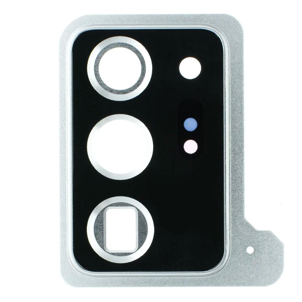 Скло камери для Samsung N985 Galaxy Note 20 Ultra в рамці (Mystic silver) (Original)