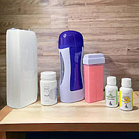 Набір для депіляції із касетним воскоплавом червоним та засобами TINAFOX