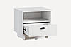 Тумба приліжкова з висувним ящиком і полицею Ш500*В450*Г450 білий, фото 2