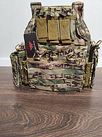 Тактическая плитоноска 14 подсумков, YAKEDA с быстрым сбросом Cordura 1000D мультикам.Бронежилет для ЗСУ