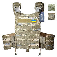 Плитоноска зі швидкоскидом кордура Kirasa KI1044/KI1043 універсальна під плити 25х30 см R_2038 Піксель