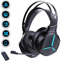 Наушники для Playstation 5/PS5/PS4/Xbox/Switch/ с выдвижным микрофоном и Bluetooth адаптером Honcam с LED