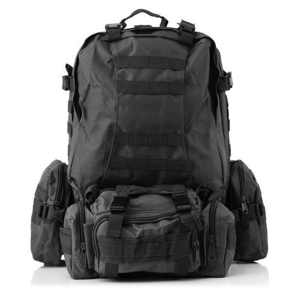 Рюкзак тактический с подсумками B08 черный, 55 л a - фото 1 - id-p2137680526