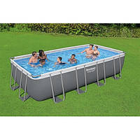 56456 Басейн каркасний прямокутний у комплекті Power Steel 4.12m x 2.01m x 1.22m Rectangular Pool Set