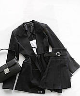 Женское костюм двойка пиджак+юбка/костюмка/черный, беж, графит