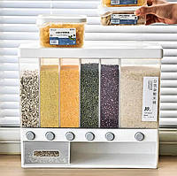 Органайзер для сипких продуктів Assorted grain rice bucket JC-2170 диспенсер для круп 6 секцій