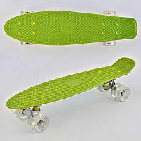 Скейт Пенні борд 0355 Best Board, Салатовий, дошка=55 см, колеса PU зі світлом, діаметр 6 см