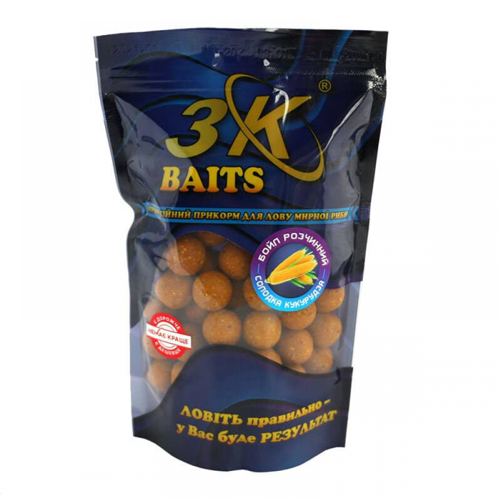 Бойли 3KBaits розчинні пилящі Солодка кукурудза 20мм 400г (3к08676), фото 1