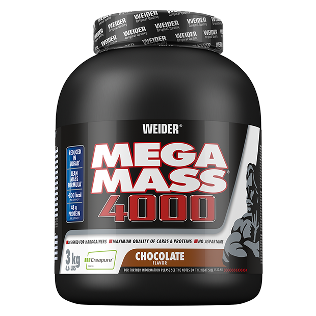 Гейнер Weider Mega Mass 4000 3 kg. Легендарний гейнер з креатином. Смак шоколад