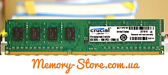 Оперативна пам'ять для ПК Crucial DDR3 4 GB 2Rx8 PC3-12800 1600MHz 1.5V DIMM (б/у)