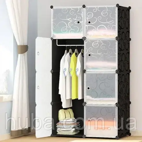 Складна пластикова Шафа-органайзер для речей Storage Cube Cabinet "МР 28-51" (76x37x146 см).