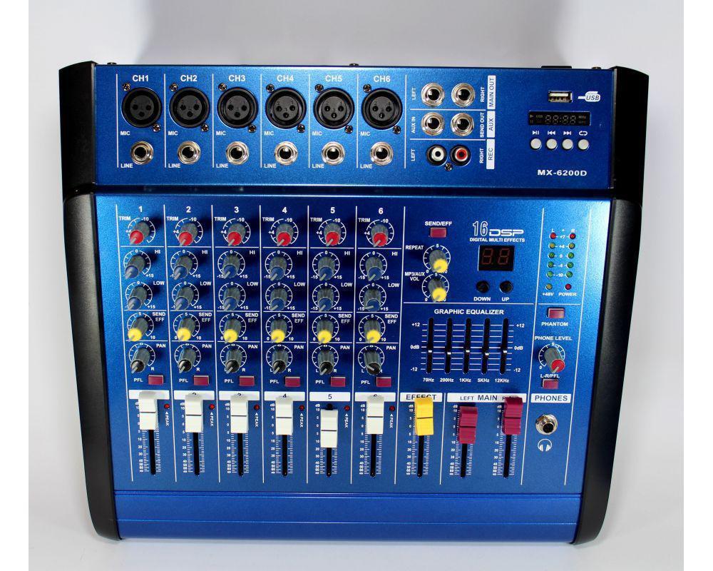 Аудио микшер Mixer BT6300D с Bluetooth и 7 каналами | Микшерный пульт и Усилитель звука - фото 1 - id-p2137712944