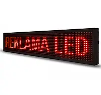 LED табло для рекламы и светодиодная вывеска размером 200*40 см, обеспечивающие красную подсветку и