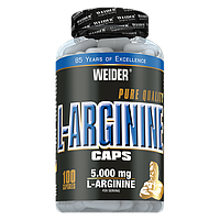 Weider L-Arginine Caps. Л-Аргинин в капсулах. 5000 мг на порцию. 100 капсул