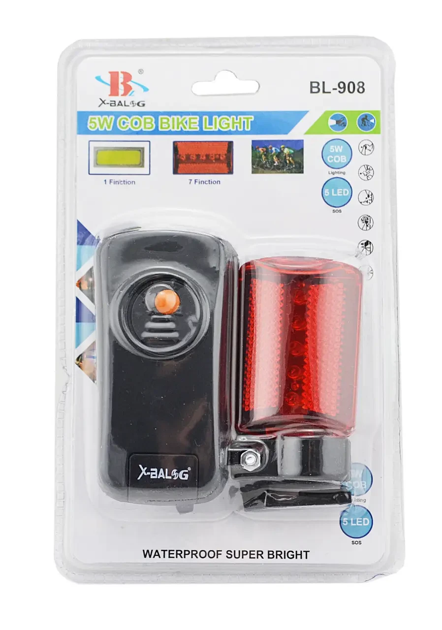 Велосипедный фонарь Bailong BL-908 (передний и задний) | Световая система для велосипедиста | Осветительный - фото 6 - id-p2137720653