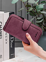 Жіночий гаманець портмоне Baellerry N2345 бордовий Brown/Dark Blue/Coffee | Модний компактний клатч з безліччю відтінків