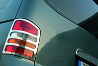 Накладки на задні фонарі ( 2 шт., нерж) 2 двері, Carmos - турецька сталь для Volkswagen T5 Transporter 2003-2010 рр