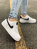 Женские кроссовки белые NIKE AIR FORCE 1 экокожа размер 36 - 40