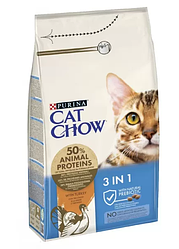 Корм для котів Cat Chow Feline (Кет Чау потрійний захист, домашня птиця і індичка), 1,5кг.