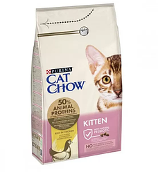Корм для котів Cat Chow Kitten (Кет Чау для кошенят, домашня птиця), 15кг.