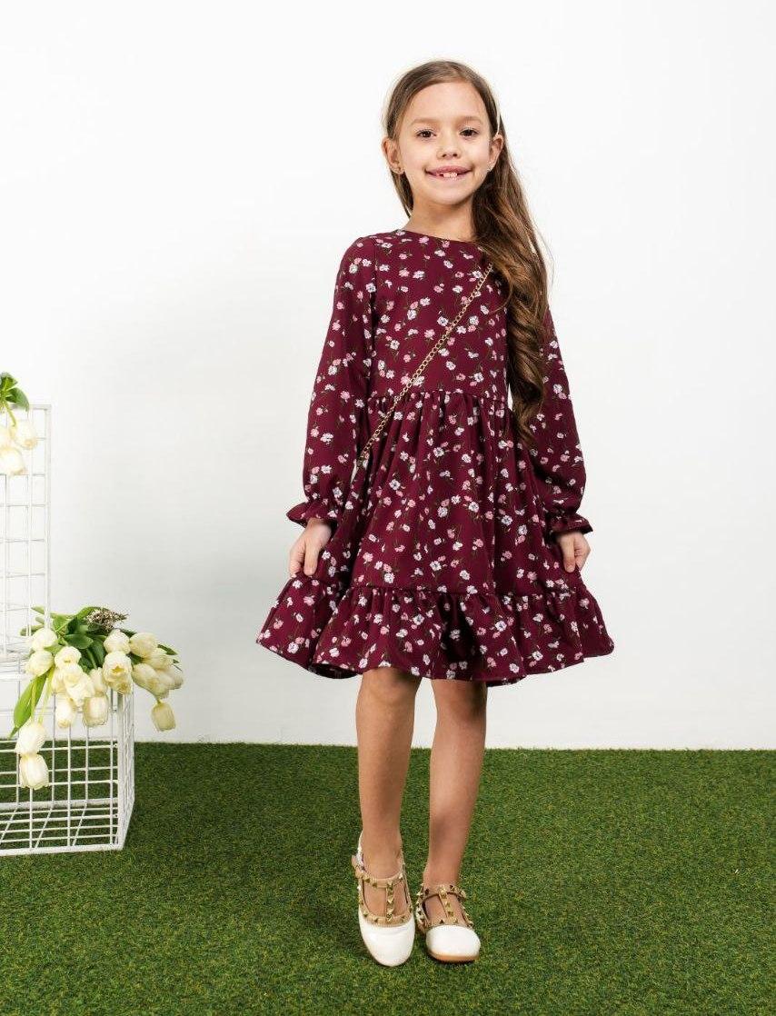 Сукня на дівчинку 98-110 см Софт 002766 Бордо