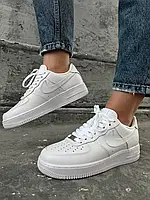 Женские кроссовки Nike Air Force Shadow White Белые с белой подошвой экокожа размер 37 - 40