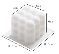 Силіконова форма для свічки "Куб з бульбашок" 2