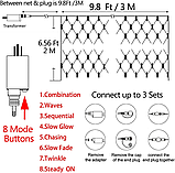TIYUPA 3M x 2M Вуличні сітчасті світильники, 204 світлодіодні казкові гірлянди, фото 2