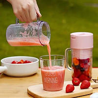 Блендер-соковыжималка портативный стакан Розовый (500 мл) Портативный блендер бутылка для смузи