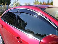 Ветровики для Honda Civic Sedan VIII 2006-2011 гг с хромом (4 шт, Niken) | Дефлекторы окон