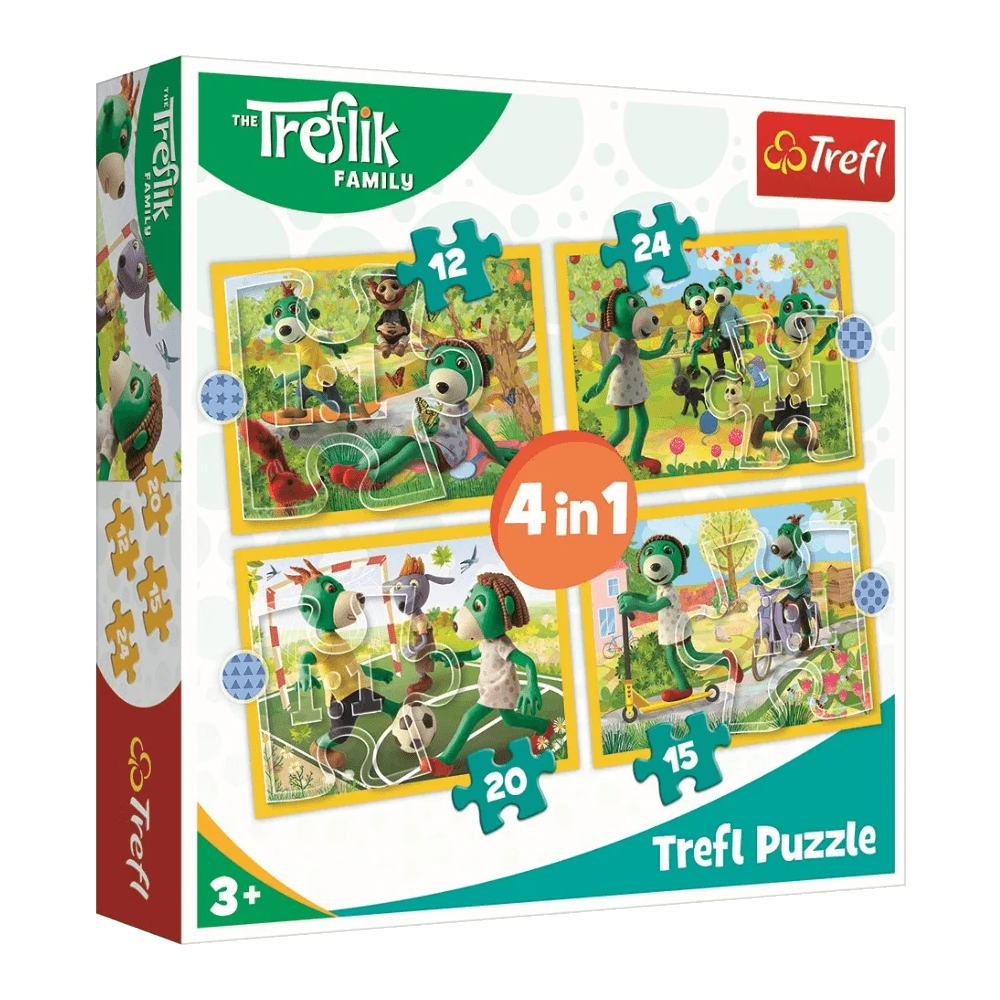 Пазл 4 в 1 "Трефлики граються разом", 12-24-20-15 елементів Trefl (5900511343588)