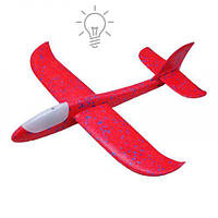 Пенопластовый самолет пенолет, 48 см, со светом (красный) Toys Shop