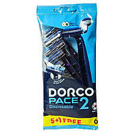 Станки для гоління Dorco 5+1шт Pace2 з 2 лезами