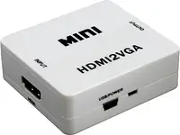 Конвертер MINI переходник с HDMI to VGA ВХОД HDMI мама на ВЫХОД VGA мама 720P/1080P White