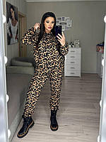 Леопардовий костюм на флісі 42-46, 48-52