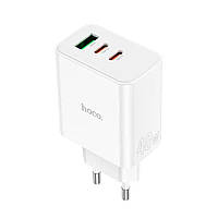 Мережевий зарядний пристрій HOCO C126A Pure power PD40W three-port(2C1A) charger White