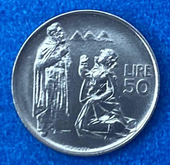 Монета Сан-Маріно 50 лір 1972 р.