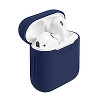 Силиконовый чехол (бампер) для наушников Apple Airpods 2 | Темно-синий